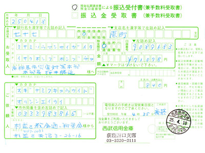 第7回の東日本大震災義捐金